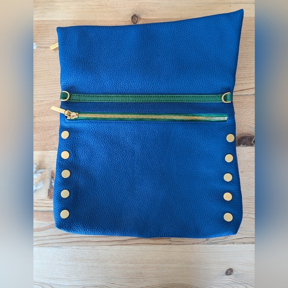 Hammitt Blue Leather Bag with Gold and Green Zipper - Picture 2 of 13